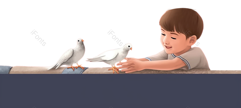 鸽子图片,儿童元素,幸福PNG,插画免抠素材